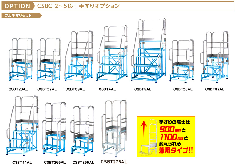 【アルインコ作業台オプション】CSBC用フル手すりセット