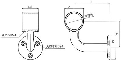 浅野金属工業 ステンレス L型通しブラケット AK0771 / 汎用パイプブラケット / 浅野金属工業 ステンレス金具 アイプレート チェーン