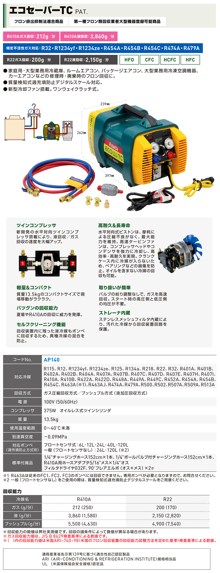 エコセーバーTCフロン回収装置