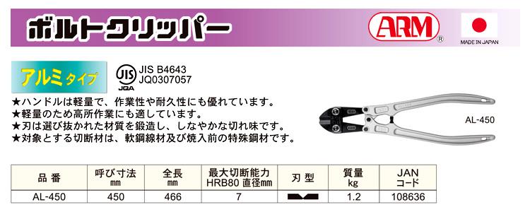 ボルトクリッパー(アルミタイプ)