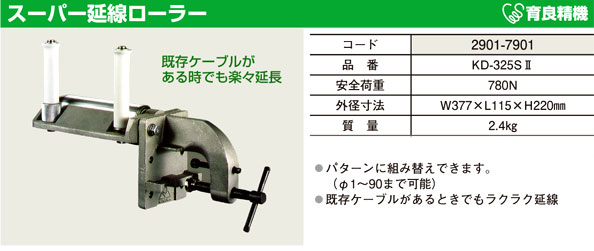 育良精機 スーパー延線ローラー KD-325S2 / 入線用ローラー・滑車