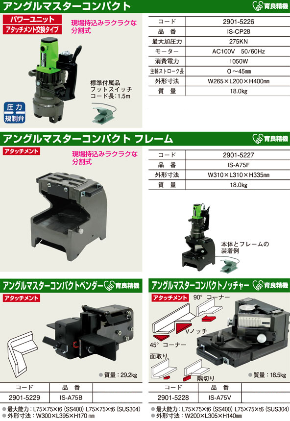 お礼や感謝伝えるプチギフト 育良精機 イクラ アングルマスターコンパクト用アタッチメント ノッチャー IS-A75V A011718 