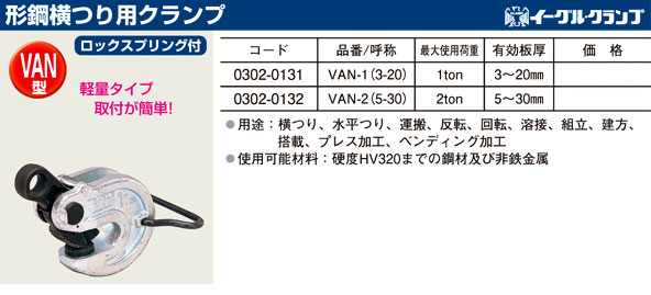 形鋼横つり用クランプ(ロックスプリング付)