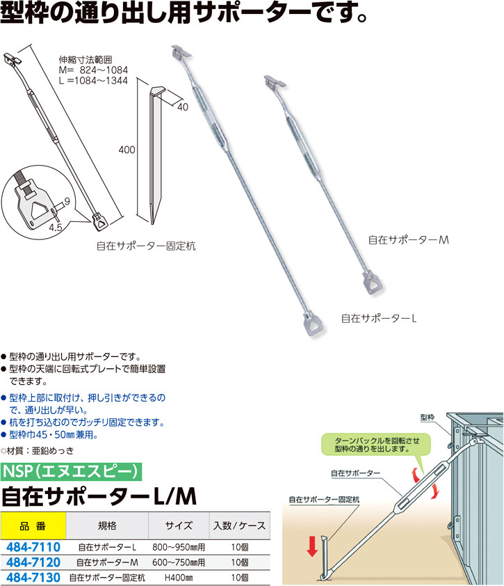 NSP 縦バタ受けセット クサビ付  (50組入) エヌエスピー 段積 型枠 住宅基礎関連 8327578 - 8