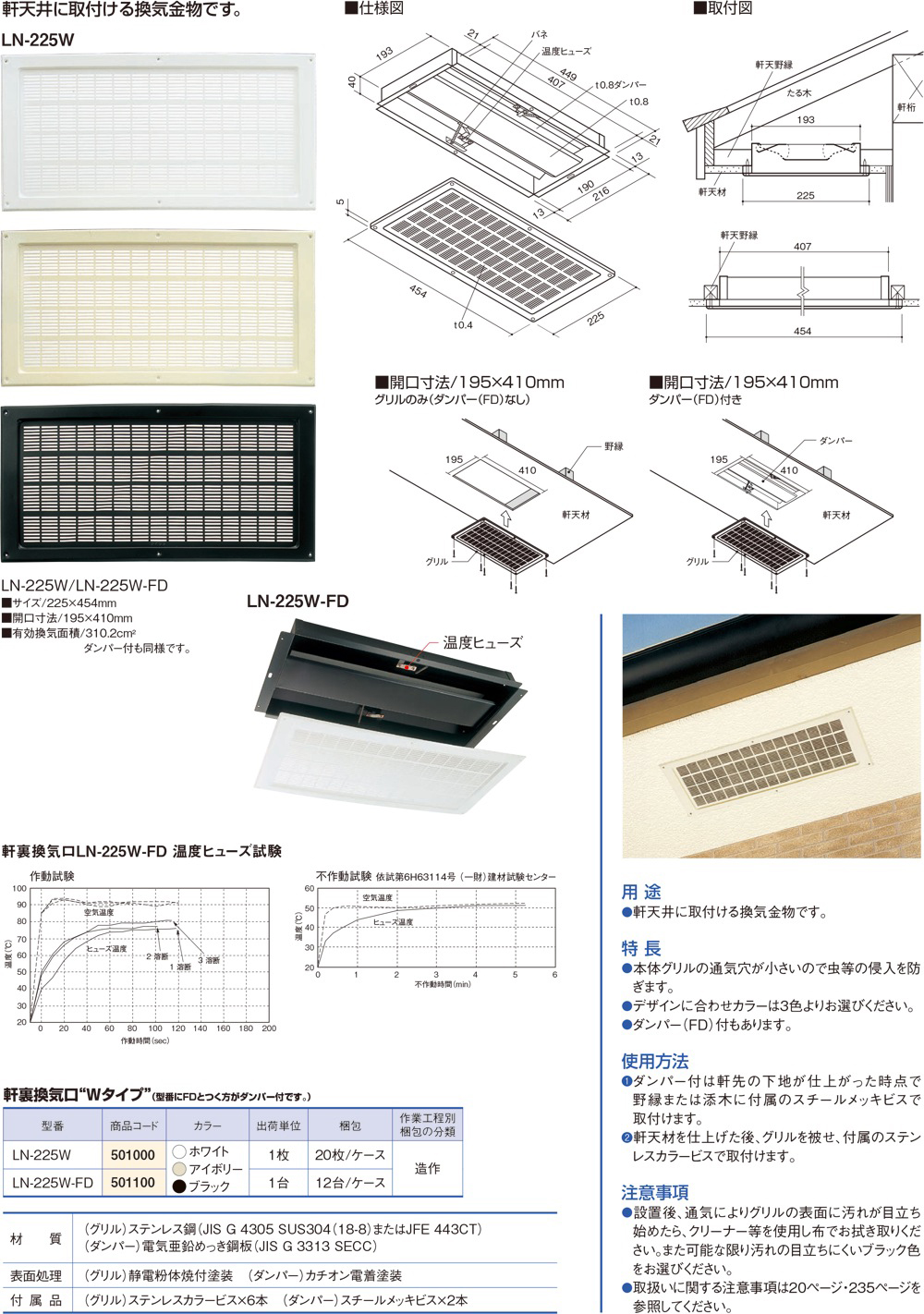 正式的 工具屋 まいど カネシン 軒裏換気口“Wタイプ”アイボリー 12台入 ダンパー付 LN-225W-FD