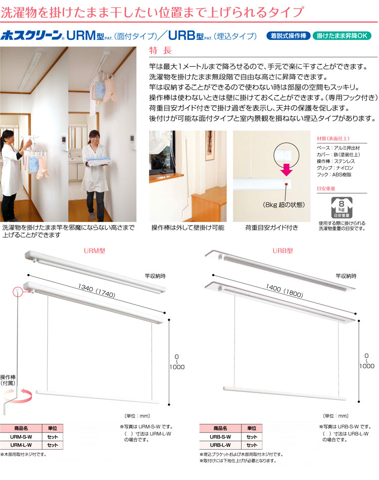 川口技研 ホスクリーンUR型 URM-S-W / 室内用昇降式 / 川口技研