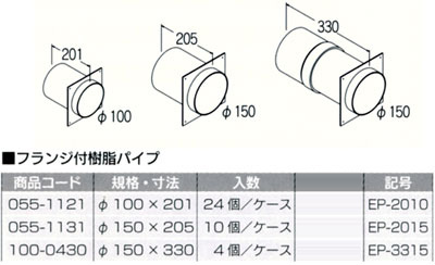 フランジ付樹脂パイプ