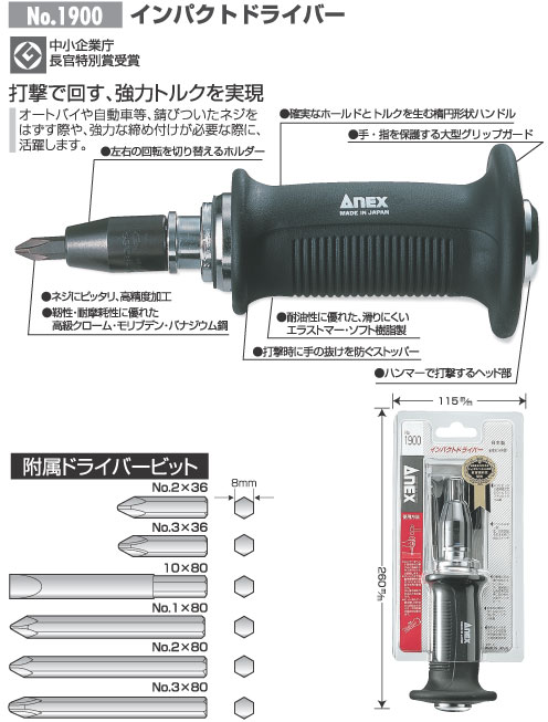 インパクトドライバー用ビット（手動ドライバー用）