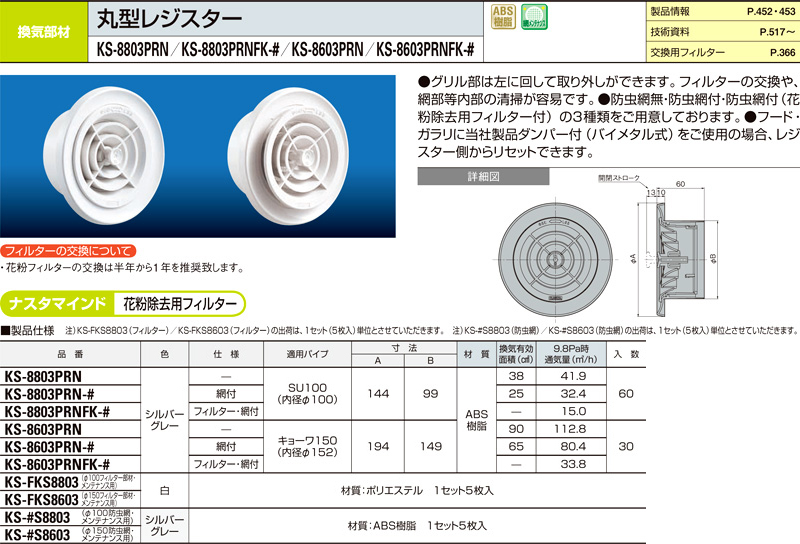 ナスタ(NASTA) 屋内換気口 KS-8655MR-SG スチール シルバーグレー 本体: 奥行5.8cm 本体: 高さ18cm 本体: - 3