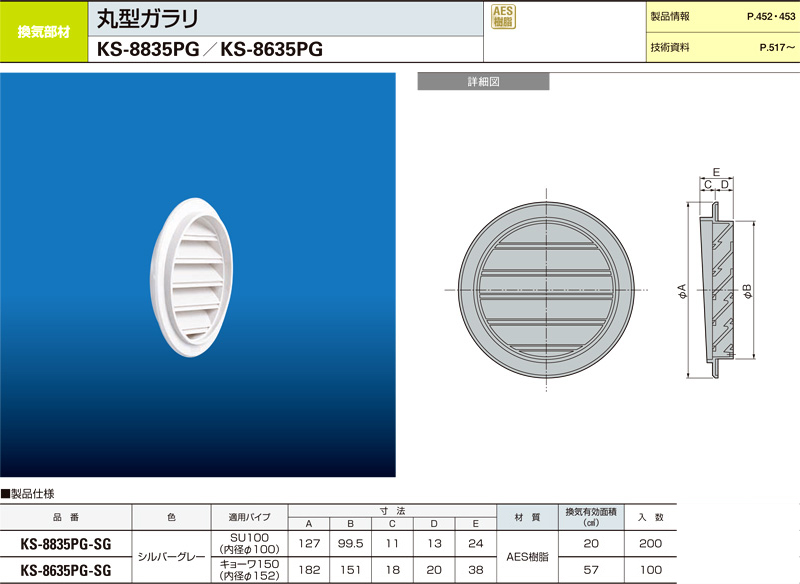 丸型ガラリ