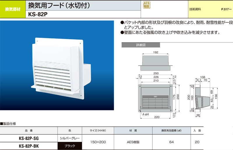 換気用フード（水切付）