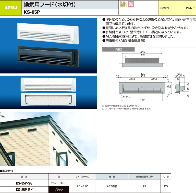 換気用フード（水切付）