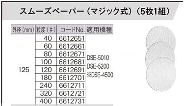 ジスクサンダ用スムーズペーパー（マジック式）