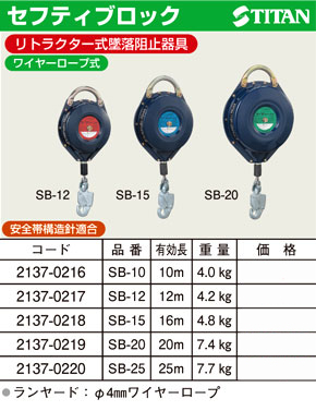 サンコー タイタン セイフティブロック SB-10 / 墜落防止器具