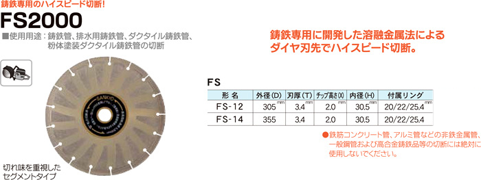 FS2000鋳鉄管切断用