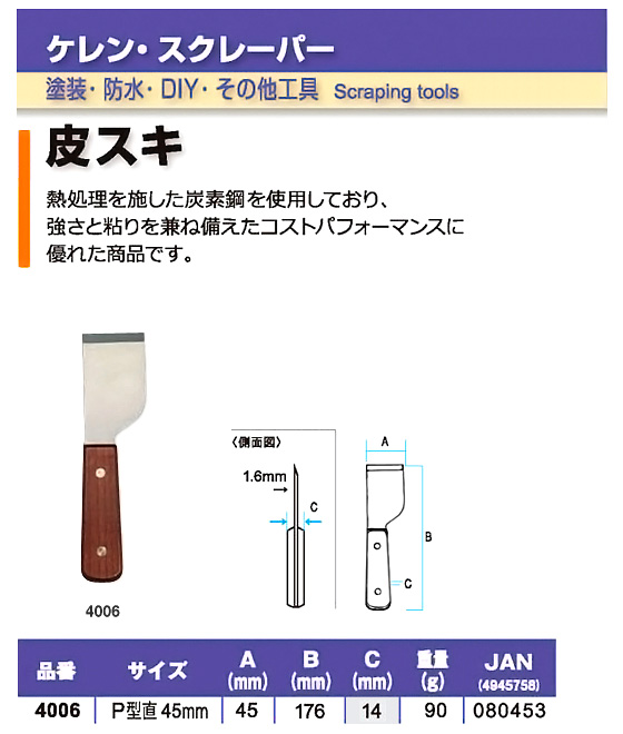 皮スキP型直刃
