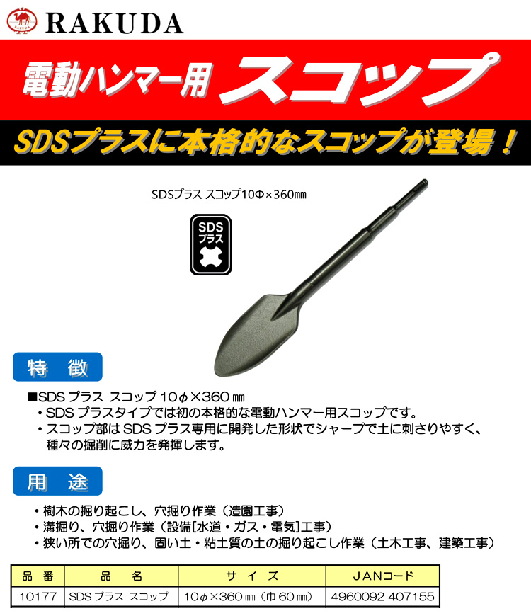 〔ラクダ〕SDS-plus電動ハンマー用スコップ