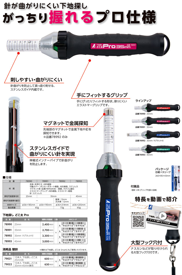 シンワ 下地探し どこ太 Pro 790 建築工具 シンワ 測定機器 レーザー機器 計測 ノギス メーカー別 電動工具の道具道楽