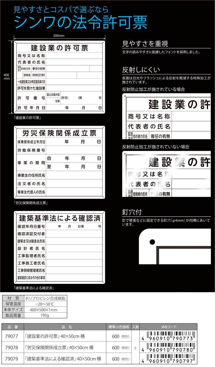 法令許可票