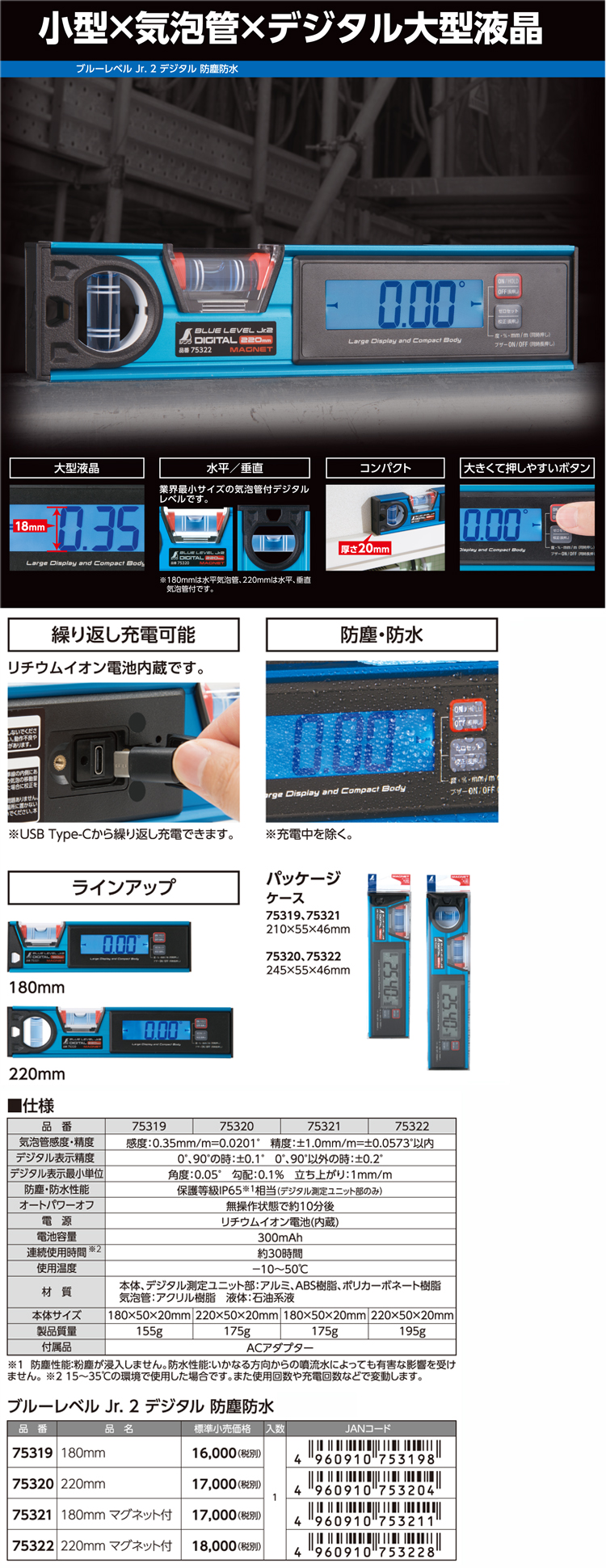 ブルーレベルJr.2デジタル 防塵防水