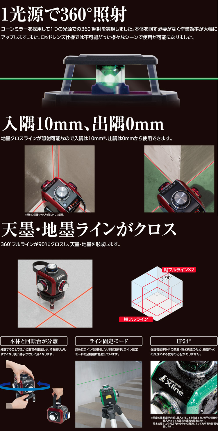 ◆レーザーロボ「Xline」フルライン・地墨クロス
