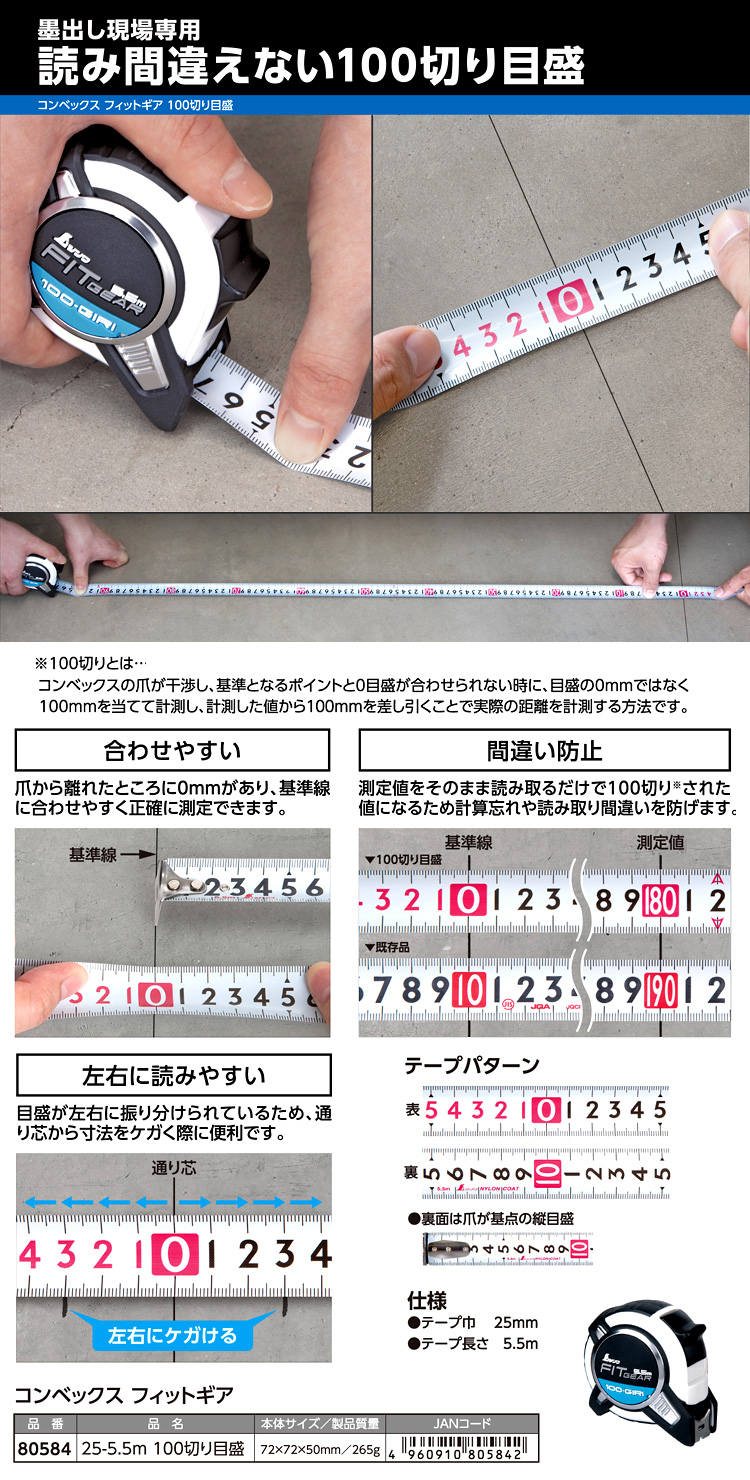 コンベックスフィットギア(100切り目盛)