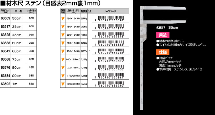 材木尺ステン30cm