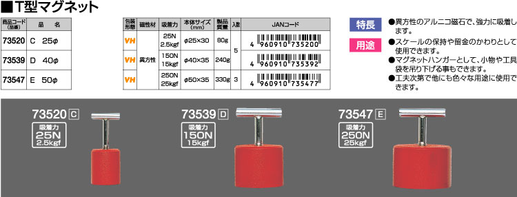 Ｔ型マグネットC