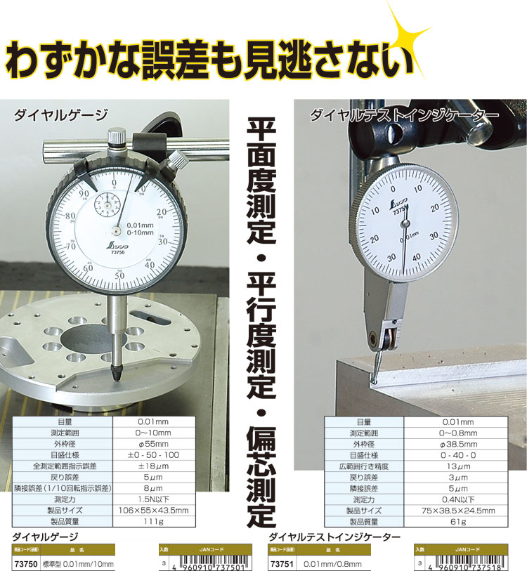 新潟精機 SK デジタルテストインジケーター Sライン 防水IP65 0-0.5mm 最小表示0.001mm DET-234S2 