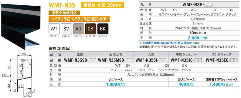 JOTO 防鼠付水切り本体(鋼板製) シルバー 3030mm WMF-N50-SV - 1