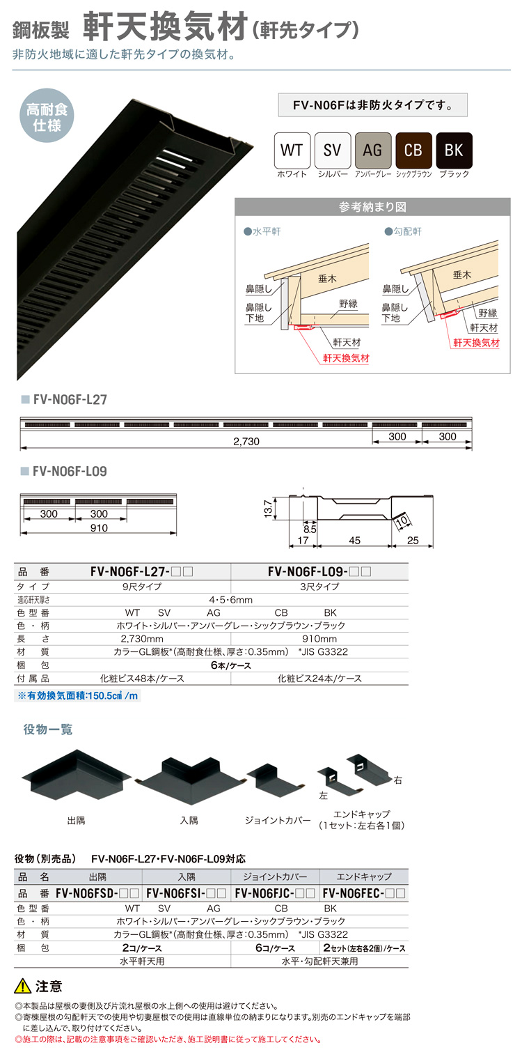 素晴らしい外見 JOTO 鋼板製 軒天換気材 エンドキャップ FV-DE06EC-WT 2セット