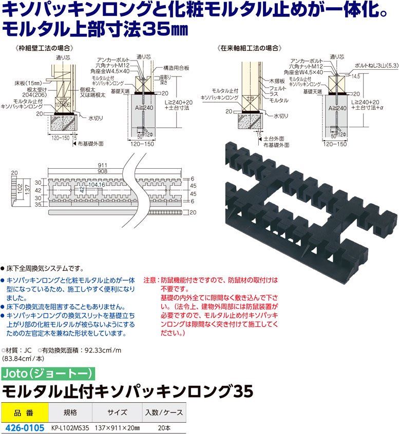 SALE／72%OFF】 城東テクノ基礎パッキンロング102 20本