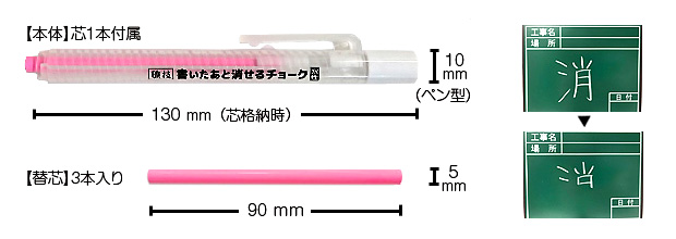 書いたあと消せるチョーク