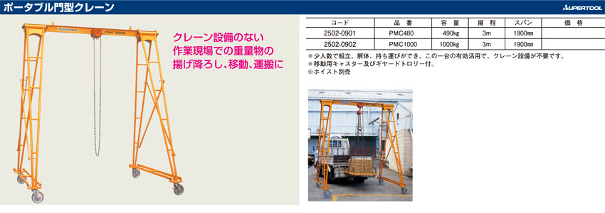 最高級のスーパー スーパー ポータブル門型クレーン 揚程