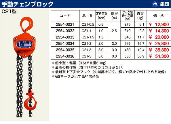 手動チェンブロック