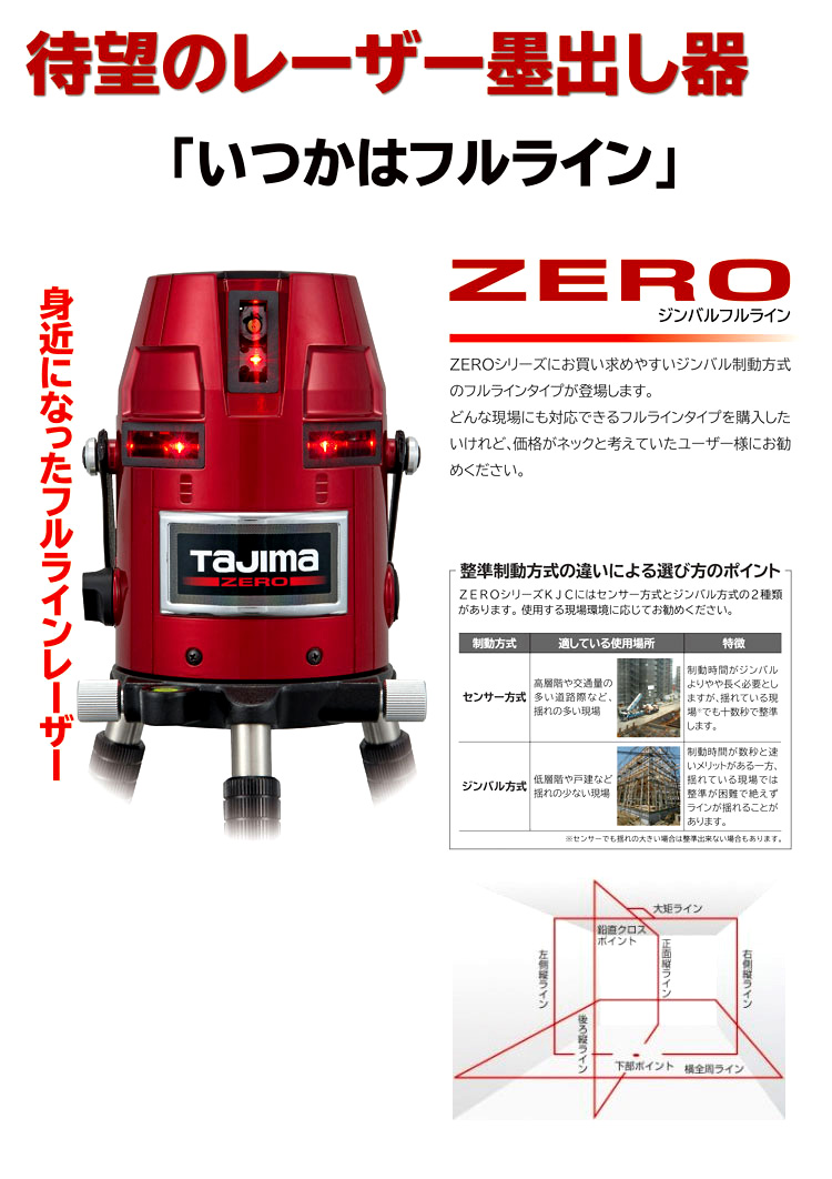 TAJIMA タジマ レーザー 墨出し器 ZERO BLUE ZEROBLS-KJC ゼロブルーセンサーリチウム ブルーグリーン 国内発送