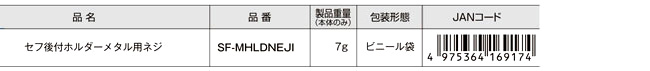 【補修部品】セフホルダー胴ベルト用ネジ