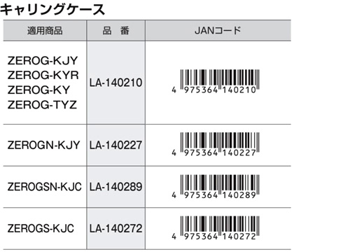 ZERO(G)用キャリングケース