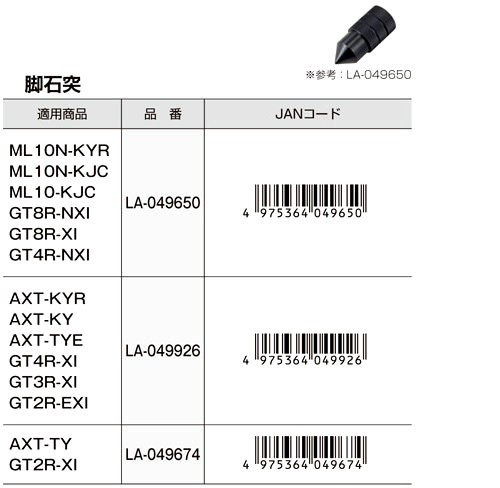 【交換用部品】タジマレーザー部品〔脚石突〕