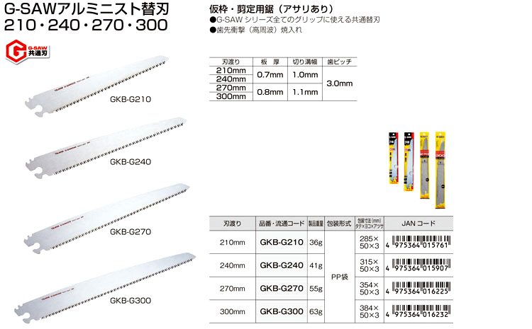 G-SAWアルミニスト替刃