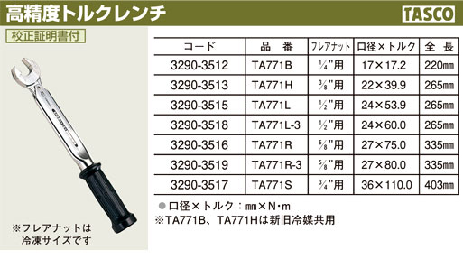 エアコンタスコ　トルクレンチ