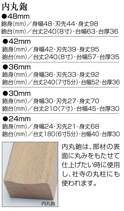 常三郎　春蘭内丸鉋　白樫