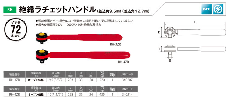 絶縁ラチェットハンドル