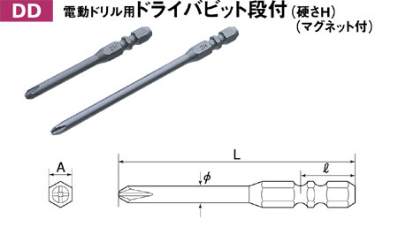 電ドル用ドライバビット段付【2本組】