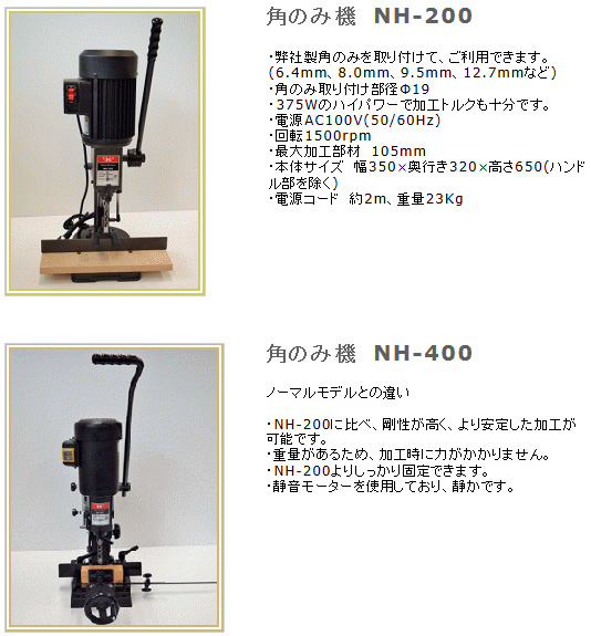 中橋製作所 中橋角のみ機 NH-400 / 角のみ・チェンのみ / 電動 工具 | 電動工具の道具道楽