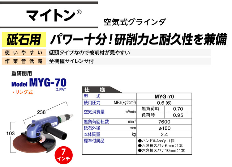 マイトン空気式グラインダ【重研削用】