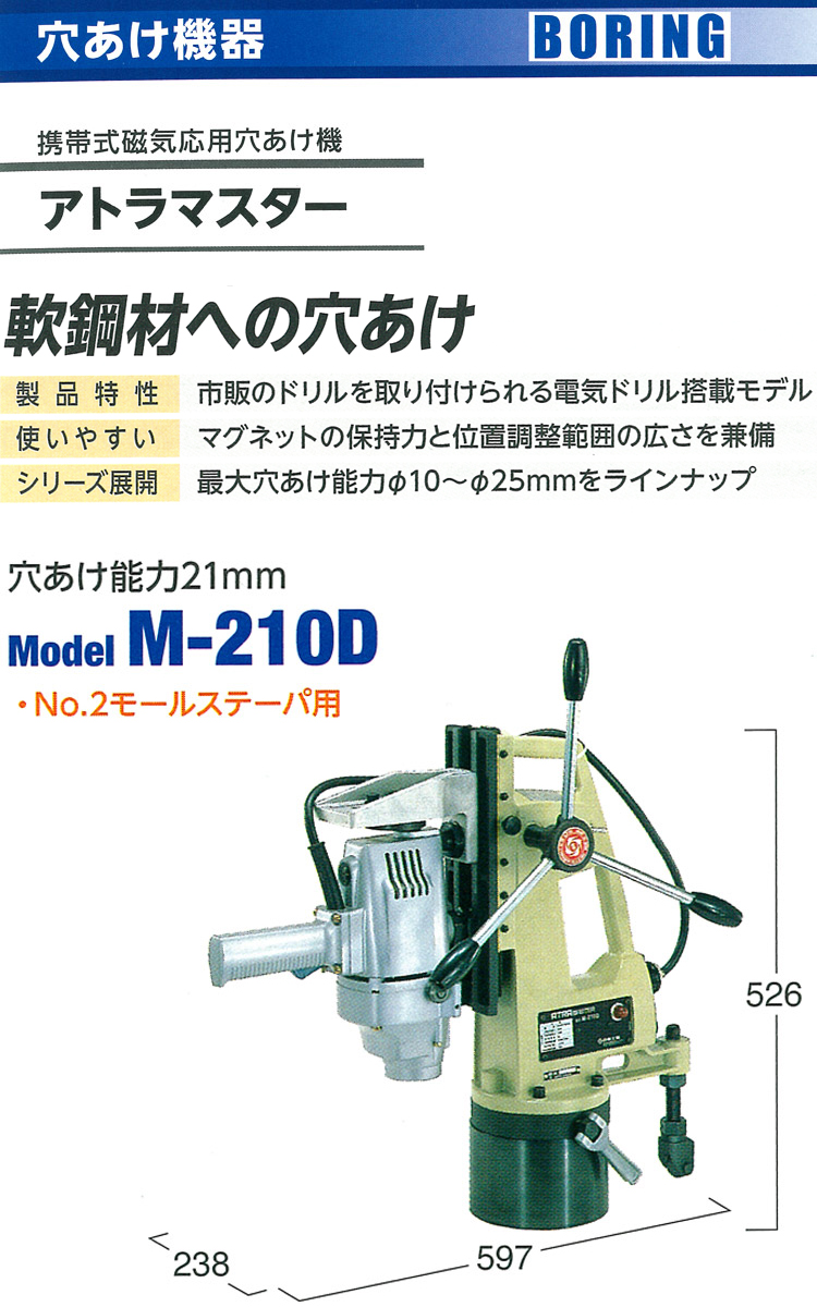 スーパーセール 日東工器 磁気ボール盤 M-210D 77967 アトラマスター