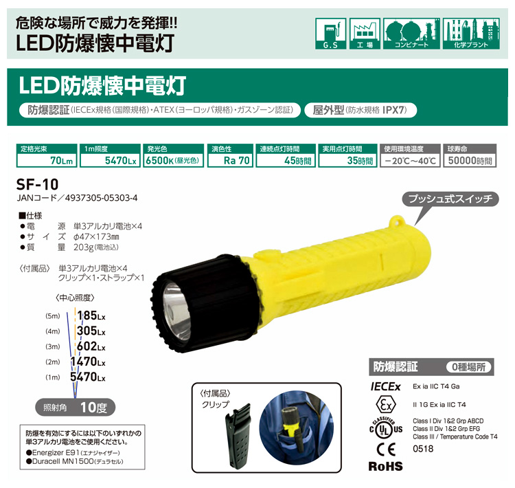 LED防爆懐中電灯(乾電池式)