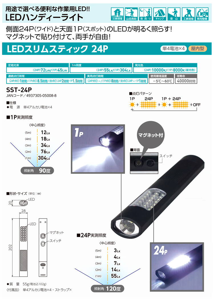 LEDスリムスティック24P(乾電池式)