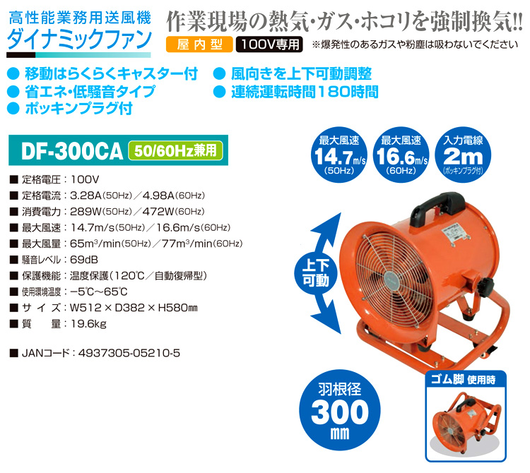 直送品)日動工業 ダイナミックファン DF-500CA 通販